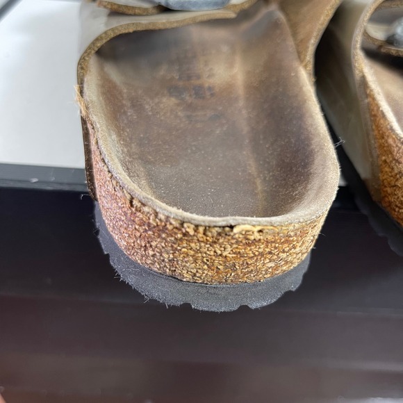 Birkenstock Arizona Brown Patent Leather Sandals Slip On Women's 40 EU/9 Narrow - Picture 8 of 13